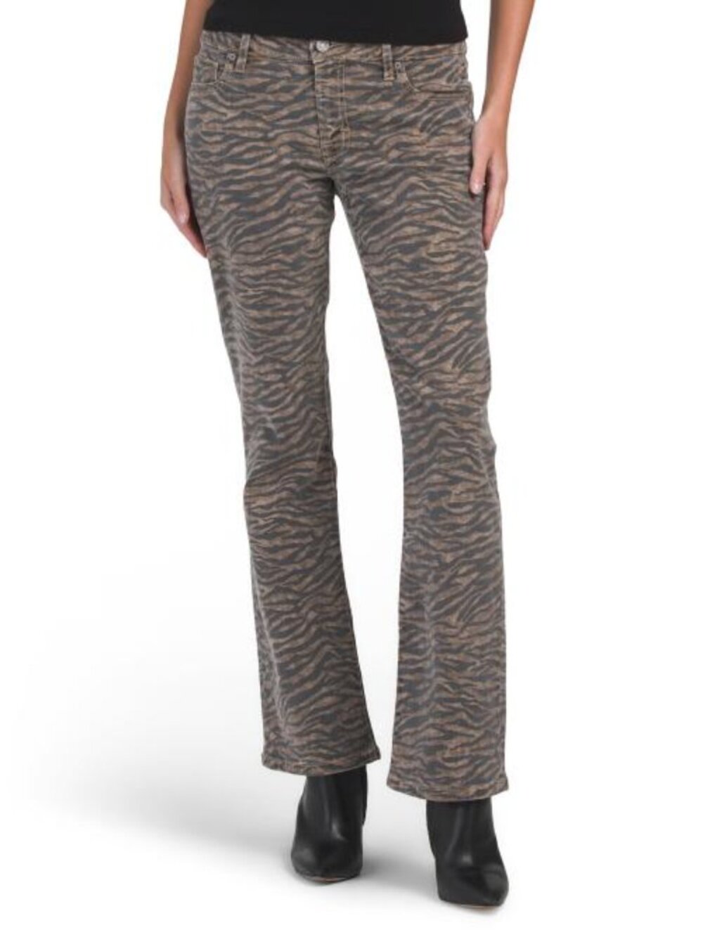 HIDDEN Tiger Print Low Rise Bootcut Jeans